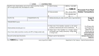 IRS Form 1099-S walkthrough Proceeds From Real Estate Transactions