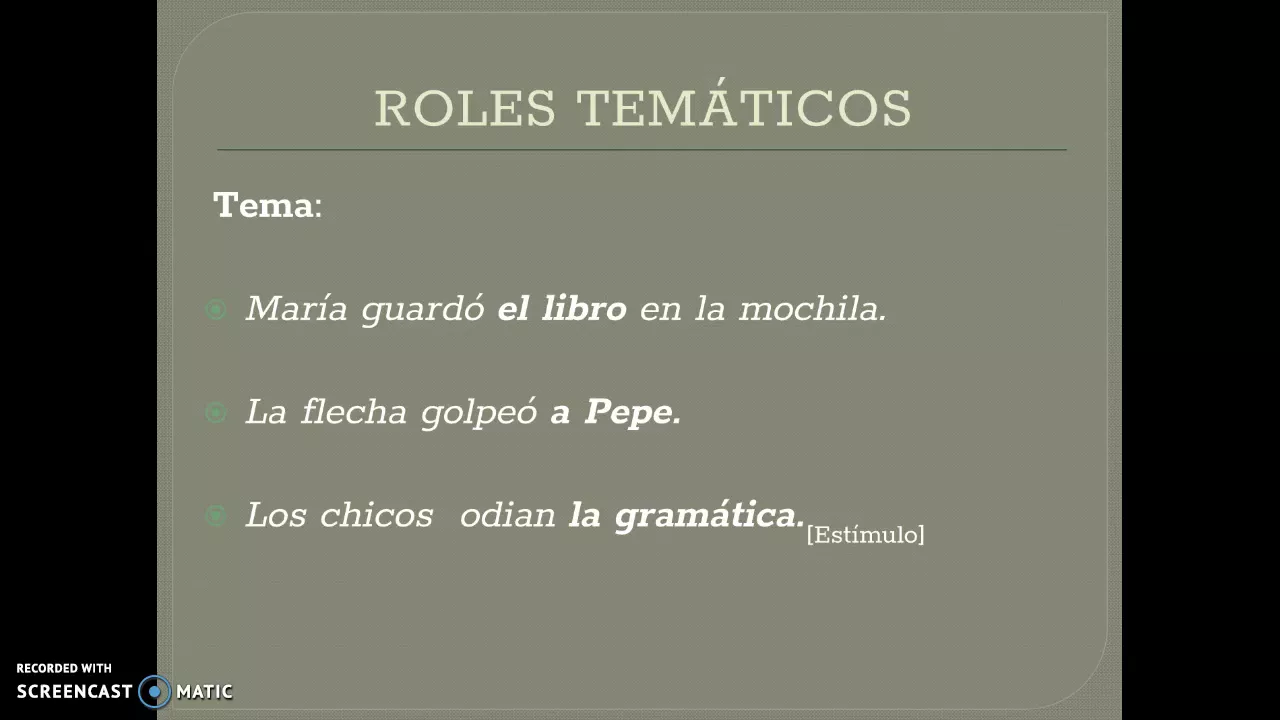 Los roles temáticos