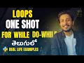 Loops Explained in Telugu For While Do-While with Real-Life Examples