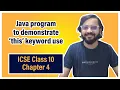 Java program using this keyword ICSE Class 10 Arth Vahaluwala