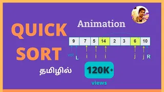 Quick Sort in Tamil Best explanation with Animation and Pseudo code