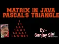 matrix in java DDA Pascal triangle