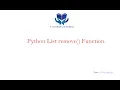 36-Python List remove Function