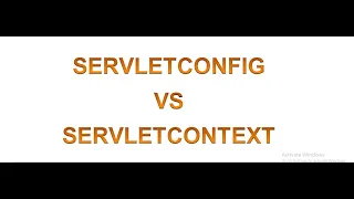 Servlet config Vs servlet context