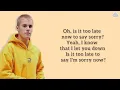 Lagu JUSTIN BIEBER - Sorry Lyrics