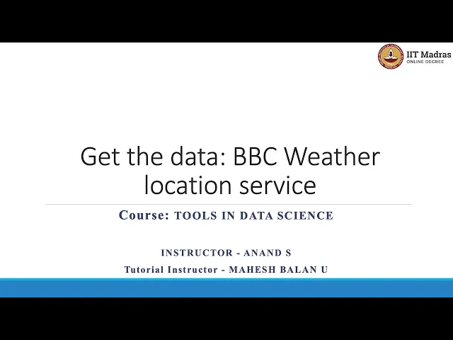 BBC Weather location API with Python
