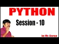 Python Tutorials Session - 10 04-02-2021 6 PM by Durga Sir