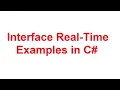 Interface Real-Time Examples in C CSharp Interface Real-Time Examples