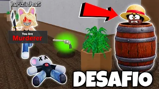 DESAFIO SKIN DO BARRIL NO MURDER MYSTERY 2! GANHEI A PARTIDA ME ESCONDENDO!