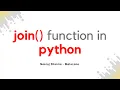 Join Function In Python Neeraj Sharma