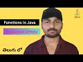 Functions in Java Explained in Telugu Methods Parameters Reusability Java for Beginners