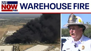 WATCH Massive fire engulfs warehouse in Tracy CA