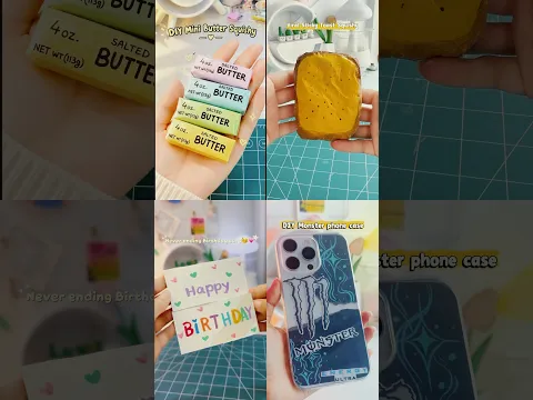 4 easy creative craft ideas 🧈🍞🥳📲✨#shorts #art #diy #craft #youtubeshorts