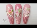 3D Acrylic flowers step by step 3D roses nail art Acrylic flowers