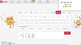 Solve system of equations using Symbolab