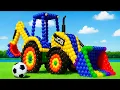 Download Lagu The mascot vibrato assistant JCB and Tractor placed on the football field is popular, co produced