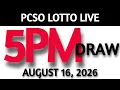 Lotto Result Today 5pm Draw August 16 2026 Swertres Ez2 PCSO LIVE
