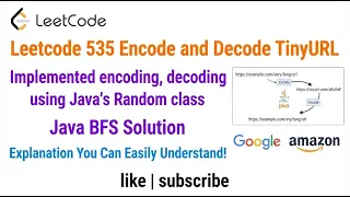 Leetcode 535 Encode and Decode TinyURL - Implemented encoding decoding using Java s Random class
