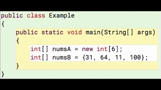 Java Arrays 2 Two ways of creating an int array