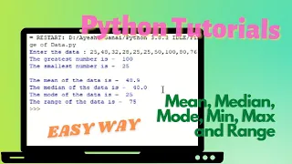 Statistics In Python - Mean Median Mode Range Min Max Python Module Ayesha s Tech Studio