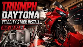 Triumph Daytona 660 Velocity Stack Install, Dyno, and Top Speed Testing