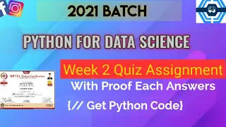 Python For Data Science Assignment Solution Week 2 NPTEL SWAYAM