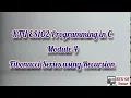 KTU EST 102 Programming in C Module 4 Fibonacci Series using Recursion