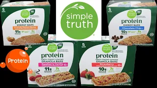 Simple Truth Kroger Protein Bars Peanut Butter Chocolate Chip Raspberry Vanilla Strawberry