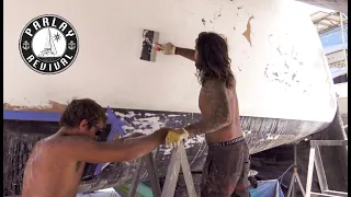 FAIRING THE HULL of our HURRICANE DAMAGED CAT – Episode 37