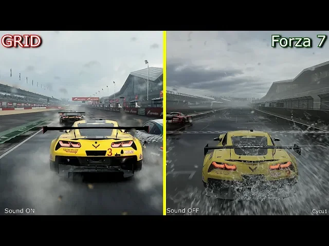 GRID 2019 vs Forza Motorsport 7 - Silverstone Rain Graphics Comparison