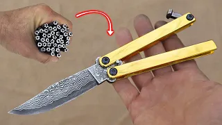 Forging BALISONG Knife out of AIRCRAFT Cable