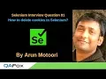 Selenium Interview Question 91 - How to delete cookies in Selenium