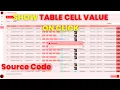 Show HTML Table Cell Value on Click JavaScript Google Apps Script