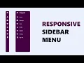 Responsive Sidebar Menu Using HTML CSS And JavaScript - Responsive Dashboard Sidebar Menu