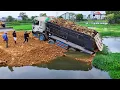 Download Lagu Incredible Landfill! Be Watchful! Dump Truck 25.5Ton Back Uploading Stuck Technique Rescue by Dozer