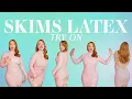 Skims Latex Try on Haul 2nd skin tight fitting latex dress peaches peaches peaches