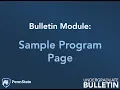 Bulletin Module - Sample Program Page