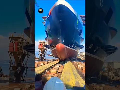 HOW Do They Get These Massive Ships Into the Water? 🚢😱 #facts #trending #ytshorts