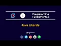 Java Tutorial - Java Fundamentals Java Literals TAGALOG