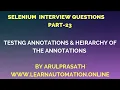 Selenium Interview Questions PART-23 TestNG annotations Hierarchy of annotations