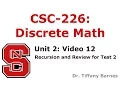12 Unit 2 - Recursion and Review for Test 2