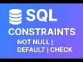 SQL Tutorials Constraints