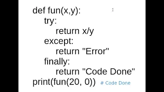 Python Interview Q13 try except finally block based progrom