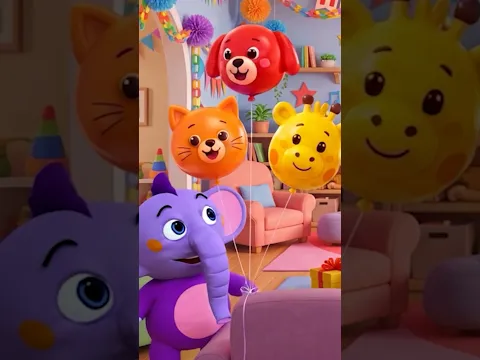 Canción de la familia de dedos de globos #shorts #músicasinfantis
