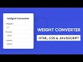 Weight Converter Javascript Project With Source Code