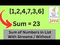 Java Interview Questions Sum Of Elements in List Using Streams in Java Streams In Java Interview