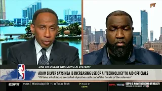 FIRST TAKE | Stephen A. & Perk react to Adam Silver says NBA will use AI for out-of-bounds calls