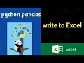 Python Pandas Write to Excel Sheet