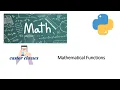Mathematical functions Python Castor Classes