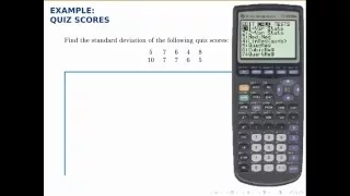 Statistics Example Standard Deviation Using the TI-83